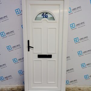 Used White Upvc Front Door 915mm x 2095mm (Reduce To 885) 0622