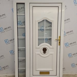 Used White Upvc Front Door And Side Panel 1225mm x 2045mm DS042