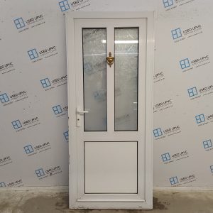 Used White Upvc Back Door 900mm x 2070mm (Reduce To 870mm) 0219