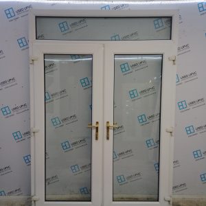 Used White Upvc French Doors And Toplight 1610mm x 2290mm EA11