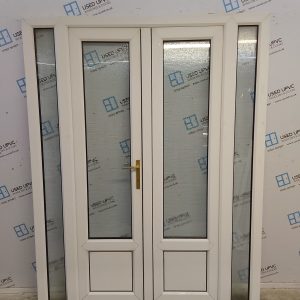 Used White Upvc French Doors And Side Panels 1595mm x 2070mm EA31