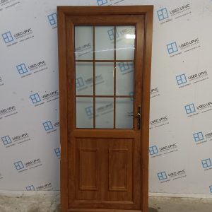 Used Oak Upvc Back Door 890mm x 2060mm 0584
