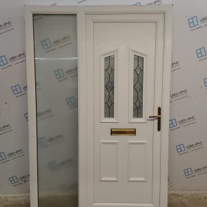 Used White Upvc Front Door And Side Panel 1450mm x 2180mm DS004
