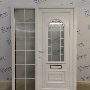 Used White Upvc Front Door And Side Panel 1480mm x 2050mm DS006