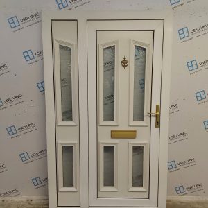 Used White Upvc Front Door And Side Panel 1225mm x 2050mm DS005
