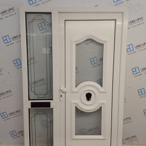 Used White Upvc Front Door And Side Panel 1330mm x 2040mm DS015