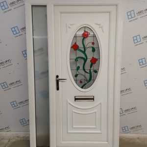 Used White Upvc Front Door And Side Panel 1210mm x 2040mm DS002