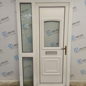 Used White Upvc Front Door And Side Panel 1205mm x 2090mm DS021