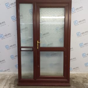 Used Woodgrain Upvc Front Door And Side Panel 1340mm x 2100mm DS040