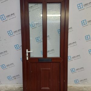 Used Woodgrain Upvc Front Door 895mm x 2060mm 0476