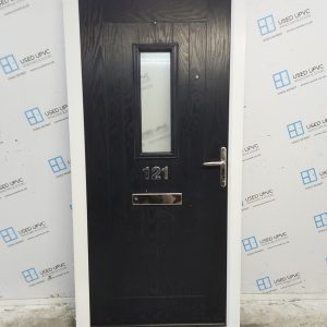 Used Black Composite Front Door 1000mm x 2090mm 0047
