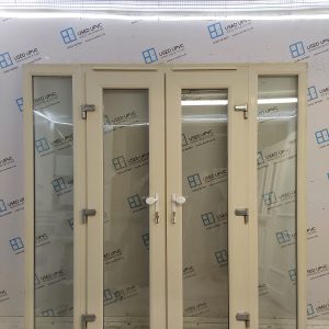 Used Cream Upvc French Doors And Side Panels 1995mm x 2070mm (Reduce To 2050mm) EA6
