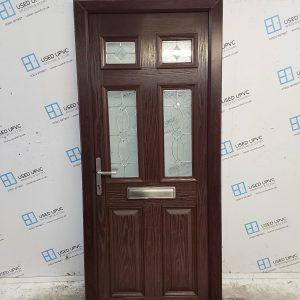 Used Rosewood Composite Front Door 880mm x 2020mm 0653