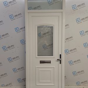Used White Upvc Front Door And Toplight 935mm x 2390mm 0449
