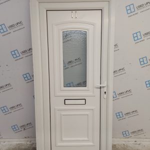 Used White Upvc Front Door 940mm x 2005mm (Reduce To 920mm) 0063