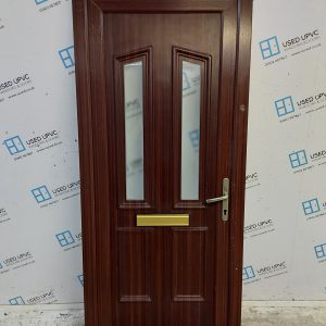 Used Woodgrain Upvc Front Door 870mm x 2010mm C7D061