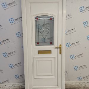 Used White Upvc Front Door 895mm x 2150mm (Reduce To 880mm) 0776