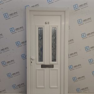 Used White Upvc Front Door 910mm x 2130mm (Reduce To 895mm) 0697