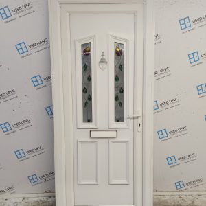 Used White Upvc Front Door 920mm x 2110mm (Reduce To 880mm) 0607