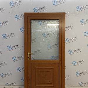 Used Oak Upvc Back Door 1000mm x 2060mm 0656