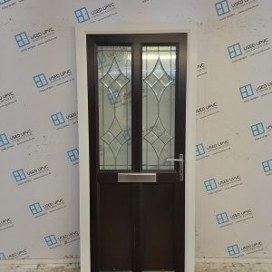Used Black Upvc Front Door 900mm x 2060mm C6040