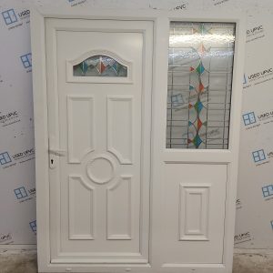 Used White Upvc Back Door And Side Panel 1550mm x 2020mm DS031