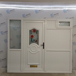 Used White Upvc Front Door And Side Panels 2400mm x 2025mm EA7