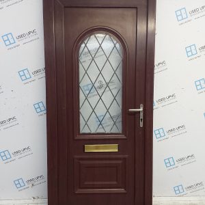 Used Rosewood Upvc Front Door 930mm x 2055mm C9D25