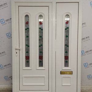 Used White Upvc Front Door And Side Panel 1490mm x 2120mm DS045