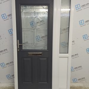 Used Grey Composite Front Door And Side Panel 1215mm x 2100mm (Reduce To 2080mm) DS053