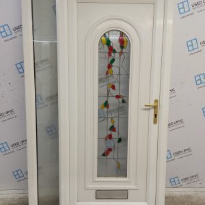 Used White Upvc Front Door And Side Panel 1215mm x 2030mm DS054