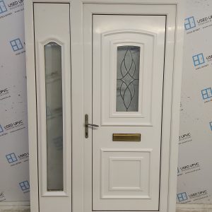Used White Upvc Front Door And Side Panel 1325mm x 2055mm DS056