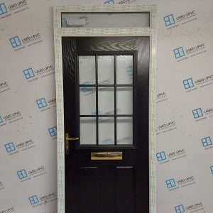 Brand New Black Composite Front Door And Toplight 985mm x 2295mm ND131