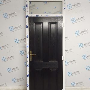 Brand New Black Composite Back Door and Toplight (Outwards Opening) 905mm x 2350mm ND132