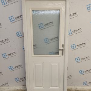 Used White Composite Back Door 880mm x 2025mm C7D023
