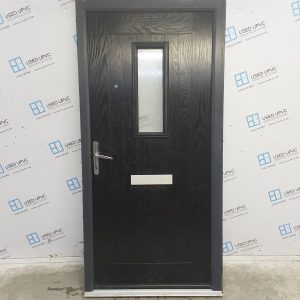 Used Black Composite Front Door 1010mm x 2095mm (Reduce To 995mm x 2075mm) 0786