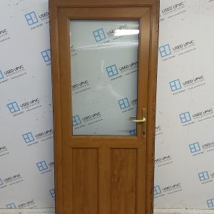 Used Oak Upvc Back Door 900mm x 2100mm C8D17