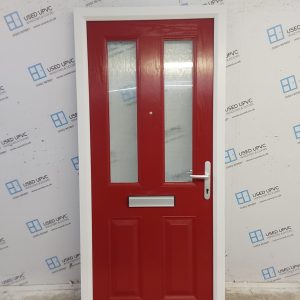 Used Red Composite Front Door 915mm x 2025mm C8D09