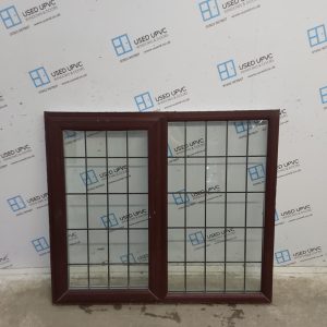 Used Rosewood Upvc Window 1330mm x 1160mm LW0092