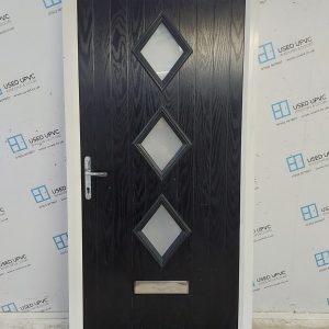 Used Black Composite Front Door 1015mm x 2030mm 0198
