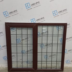 Used Rosewood Upvc Window 1330mm x 1165mm C4C019