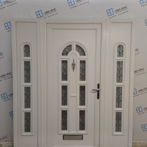 Used White Upvc Front Door And Side Panels 1810mm x 2055mm DS006