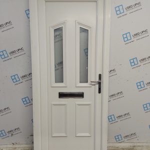 Used White Upvc Front Door 900mm x 2090mm (Reduce To 885mm) C10D49