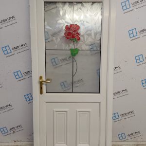 Used White Upvc Back Door 935mm x 2025mm C7D067