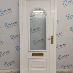Used White Upvc Front Door 855mm x 2060mm (Reduce To 2045mm) 0799