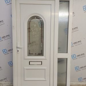 Used White Upvc Front Door And Side Panel 1220mm x 2050mm DS050