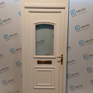Used White Upvc Front Door And Toplight 920mm x 2285mm 0084
