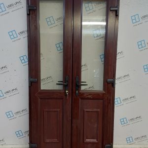 Used Rosewood Upvc French Doors 1070mm x 2190mm EA19