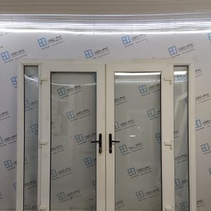 Used White Upvc French Doors with Side Panels 2190mm x 2055mm (Reduce To 2045mm) EA21