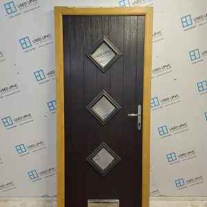 Used Black Composite Front Door 890mm x 2070mm 0709